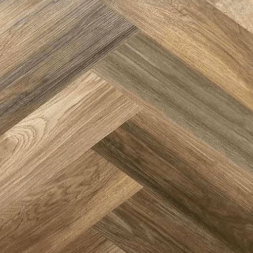 SPC Floor Covering 5 mm Thickness Brown Color Pyramid Design | 3774-1