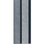 Rectangular WPC wood substitute, size 12 cm x 2.9 meters, gray color with black stripes