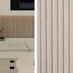 تكسيات خشب داخلية لون بيج فاتح، عرض 20 سم، سماكة 120 ملم