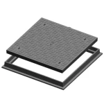 غطاء غرفه تفتيش حديد ديكاتيل مقاس 900×900 ملم، مربع الشكل  حموله 40 طن  لون رمادي | مصنع سعودي كاست