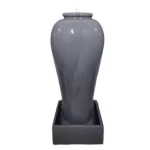 Ceramic Decorative Fountain With Overhead Lighting, Gray, Size 135 × 60 × 60 cm