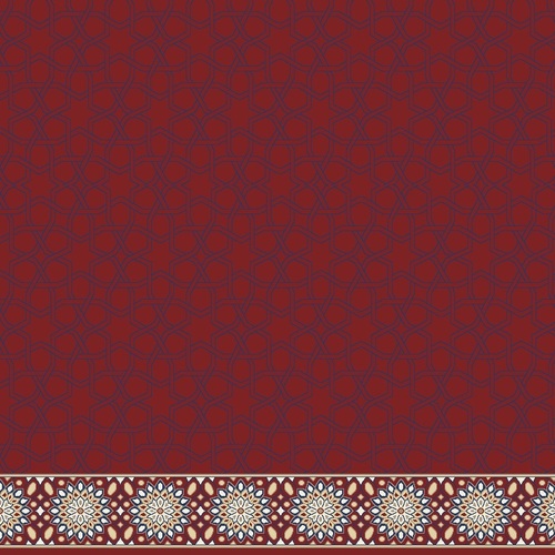 Industrial Material Mosque Carpet Pile Height 11 mm Red Color With Pattern | Rahmaniyah