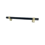 ماسكة خزانة مطبخ ستانلس ستيل شكل مستطيل، طول 160 سم، اسود و ذهبي | روائع المطابخ