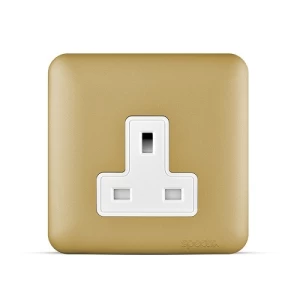 فيش مفرد 13 أمبير، 7×7 سم، لون ذهبي، 250 فولت | SPECTRA