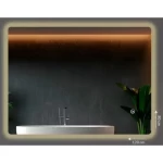 مراية حمام صيني مع إضاءة ليد، مستطيل الشكل، مقاس 80×120 سم