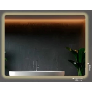 مراية حمام 80×120 سم مستطيل مع إضاءة ليد | المهيدب للأدوات الصحية والسيراميك