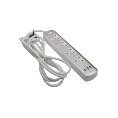 Electricity Subscriber 7 Ports, 3 Meters Cable, Silver | Green Home Trading