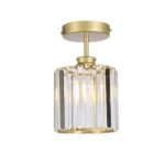 Luxury Crystal Ceiling Lighting, 23 cm Length, 13 cm Width, Gold