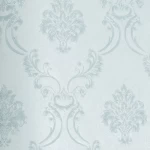 ورق جداري مشجر غلاف فينيل، طول 15.6م، عرض 106 سم، لون فضي سماوي 