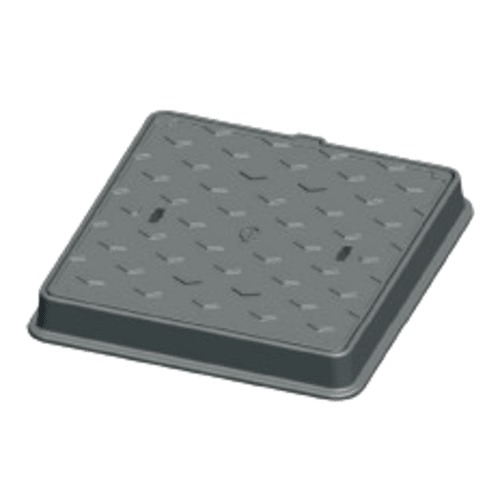 Manhole Cover Cast Iron 450×450 mm Square, 1.5 Tons Load, Gray | Saudi Cast Company