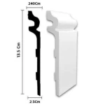 Fiber Classic Skirting, Length 240 cm × Height 13.5 cm, White Color, Item Number 4873