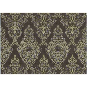 Italian Wallpaper Classic Design 10 m x 1.06 m Dark Brown, Model 81903 | Balbaid Decor Company