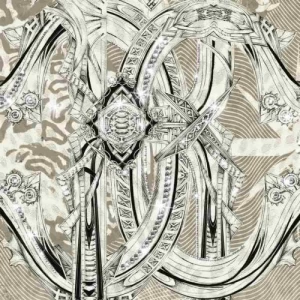 Patterned Wallpaper 10 m x 0.70 m Beige, Model 13065 | Balbaid Decor Company