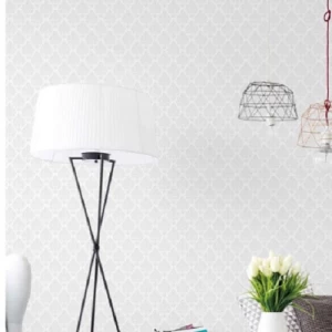 Patterned Wallpaper 15.6m×100cm Gray with Off White Pattern | Luxury line