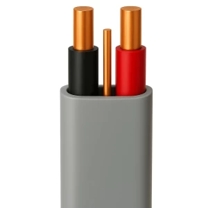 1.5mm² 2 Core Solid Copper Flat Cable with Earth, 300/500V PVC 70°C Gray, 100 M | Saudi Cable Company