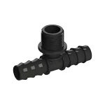 LDPE Plastic Tee with Male Thread, Size 25 mmx 3/4 inch, Black Color | Alwasail