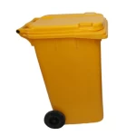 حاوية بلاستيك سعة 240   لتر  مصنوع من  البولي ايثيلين لون اصفر