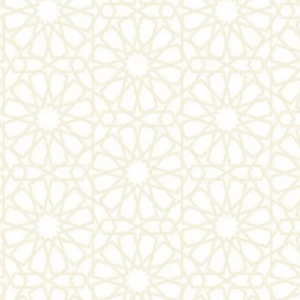 ورق جدران نقشات مقاس 15.6 م×100 سم، لون بيج مع ابيض | خط  الفخامة