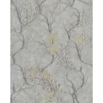 Italian Wallpaper Pale Gray Color leaf-Patterned Design, Size 10mx1.06m, Model 72960