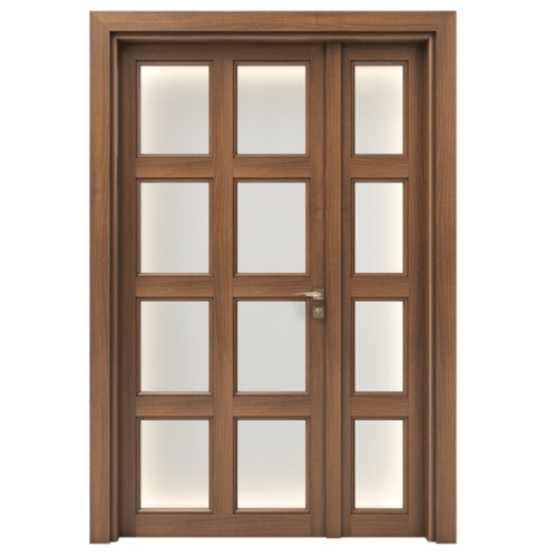 باب خشبي ونصف بني 160 × 235 سم، رقم المنتج GBR05 | 