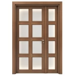 باب خشبي ونصف بني، مقاس 160 × 235 سم، رقم المنتج GBR05