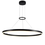 Modern Round Pendant Light, 200 cm Length, 80 cm Width, Black Color