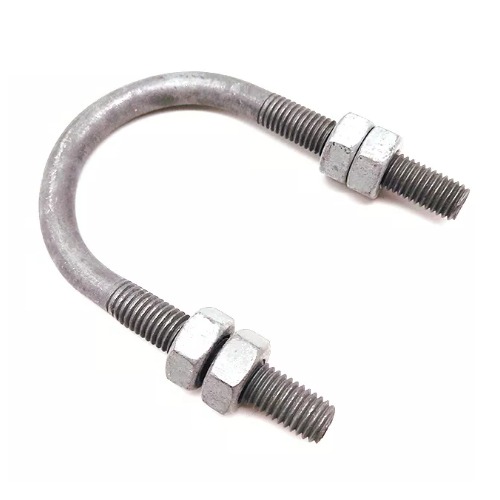 Hot Dip U Bolt Clamp Thread Size M10, Galvanized Steel | Alkhamisain hardware trading company