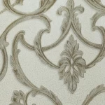 Leaf Patterned Wallpaper, Length 15.6 meters, Width 106 cm, light and dark brown Color