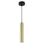 Contemporary Hanging Lighting Unit, Gold Color, Height 30 cm, Width 5.6 cm