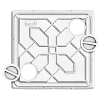 غطاء الفتحات الارضية  العربية مصنوع من  الكمبوزيت مقاس 603 × 603 مم حموله 12.5 طن  اللون ابيض