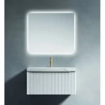 Ceramic Cabinet with Wooden Decorative washbasin, White Color, Size 50×80 cm, Marble Top