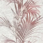 Leaf-patterned Wall Covering, Off white with reddish brown Color, Size 10m×1.06m, Model 5562 