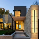 Outdoor Wall Mounted Lighting Unit, 30 Watt, Black Color, Size 150x8 cm