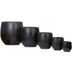 Fiber Cement Plant Pot, Size 27×26 cm, Black, Round Design