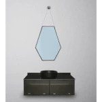 Single Basin Wooden Bathroom Wash Basin, with Mirror, Plywood Model, Size 100 cm