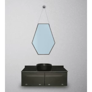 Single Basin Wooden Bathroom Wash Basin with Mirror, Plywood Model, Size 100 cm | Zinco Trading Company
