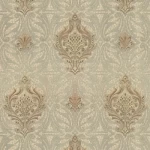 Italian Wallpaper Dark Beige Color Classic Design, Size 10mx1.06m, Model RC19011