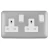 13A 2 Gang Socket with Double Pole Switch, Light Silver Color, 7x14cm, 250V | SPECTRA