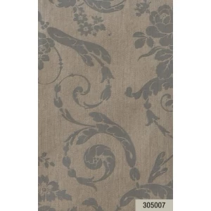 Italian Wallpaper Floral Design Brown Color, Size 10mx0.73m, Model 305007 | Balbaid Decor Company