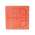 Decorative Cement Tile with Distinctive Shapes, Size 40x40 cm, Height 4 cm, Light Red Color | Al Sarif Company