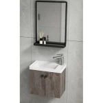 Small Wooden Washbasin With mirrors and shelf, Size 50×30 cm