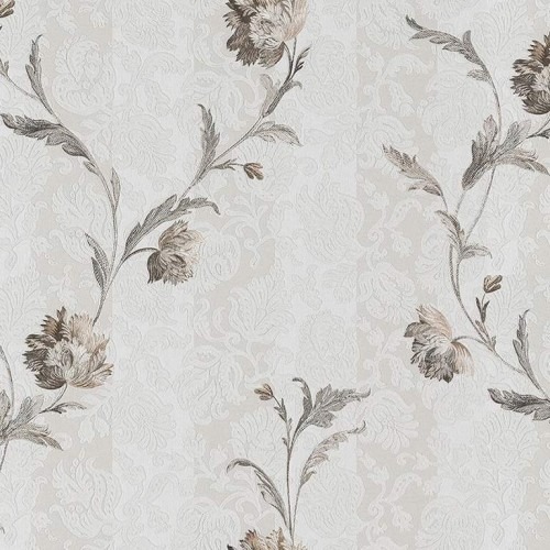 Italian Floral Wall Covering 10m x 1.06m Gray, Model 5446 | Balbaid Decor Company
