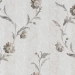 Italian floral wall Covering, size 10 m x 1.06 m, gray color, model 5446  