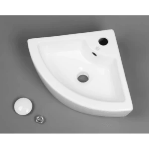 Corner Counter Top Washbasin 13.5x33x33 cm, Bright White | Hatch Company