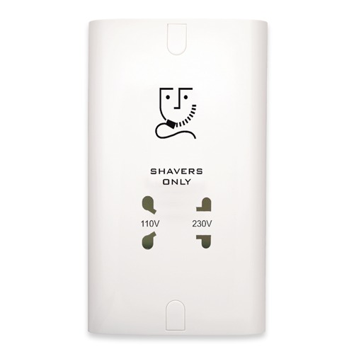 Shaver Socket 2 Gang 20 Amp Size 7x14 cm White | Al Fanar