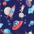 Wallpaper, blue color, children's design, size 10 m x 0.53 m