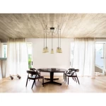 CLAVERDON Hanging Light, E27 W LED, Size 2000 mm × 150 mm, Black Color