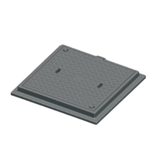Manhole Cover Ductile Iron 400×400 mm Square, 40 Tons Load, Gray | Saudi Cast Company