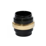 Ceramic planter, size 39x30 cm, black and gold color