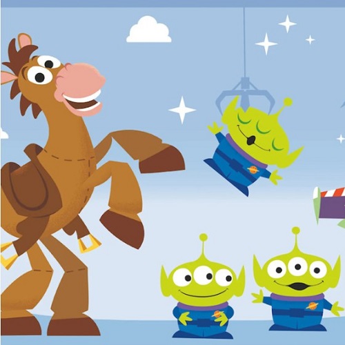Wallpaper Kids Design White with Blue, Size 10.10m x 0.521m, Disney Marvel | Abyat Company